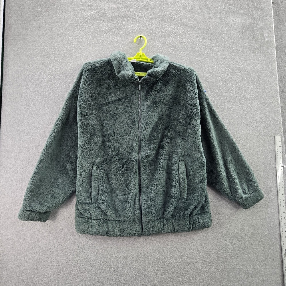 Old Navy Women Jacket S TALL Green Fleece Sherpa Long Sleeve NWT